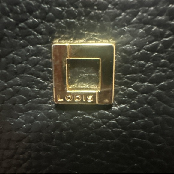 LODIS CLUTCH Wristlet Purse, Black Leather Zipper Pouch Wallet Designer - Picture 8 of 8